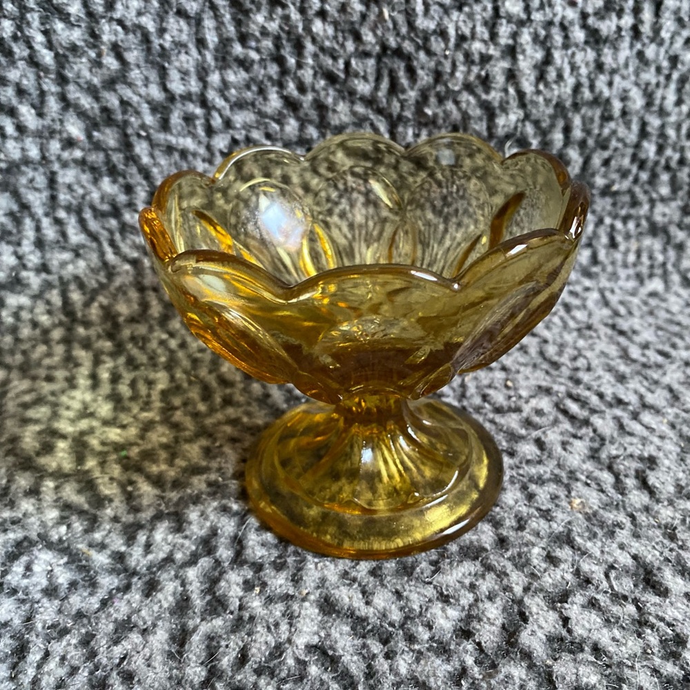 Vintage Amber Candy Dish